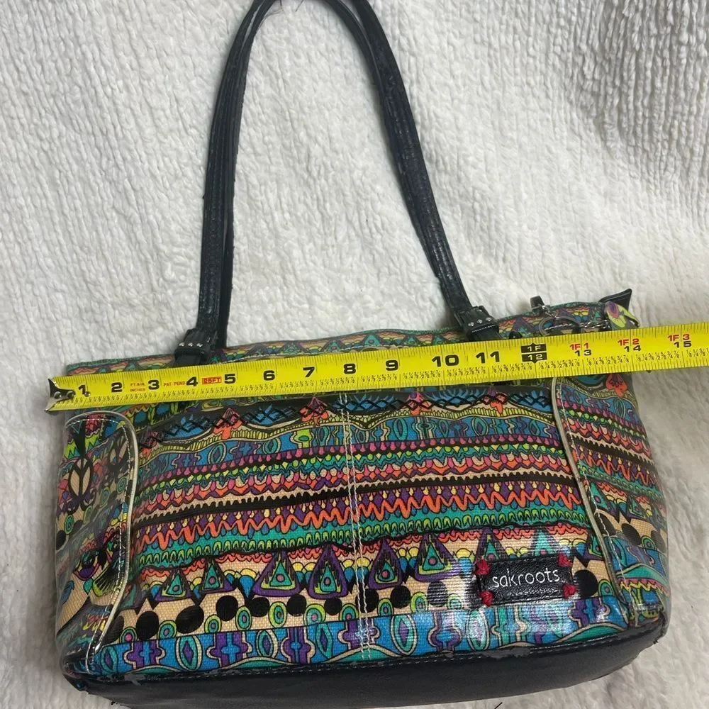Sakroots Artist Circle Metro Tote , Cotton multi color Coated Canvas tote .